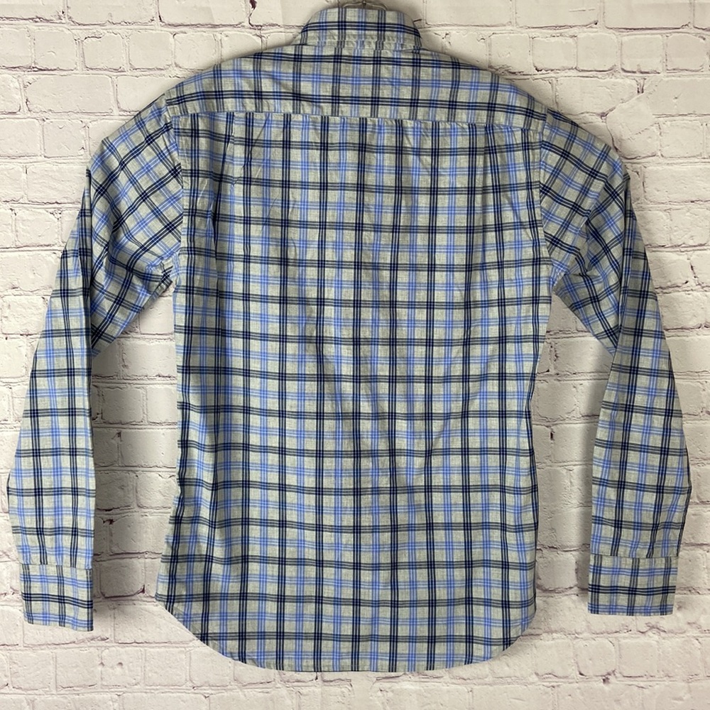 Bonobos Men's Slim-Fit Gray and Blue Plaid Button Down Long Sleeve Shirt. Sz: S - Picture 7 of 9